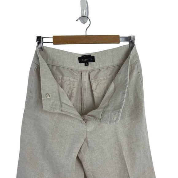 Talbots Heritage Linen Straight Leg High Waist Beige Trousers Pants SZ 6 Neutral - Picture 10 of 13